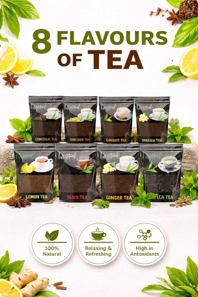 Hillsnatural 8 Flavours of unblended Nilgiris tea pack